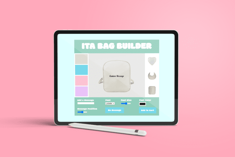 Ita Bag Builder Web Page mockup